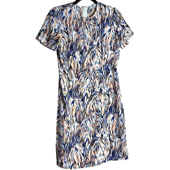 Stella McCartney Sheath Dress Women Size 42 Designer Silk Abstract Print *FLAW - Picture 1 of 12